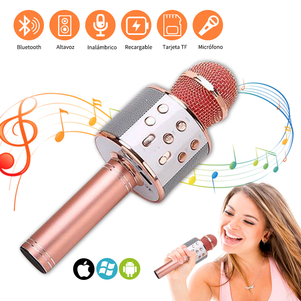 Micrófono Inalámbrico De Karaoke Con Bluetooth Recargable